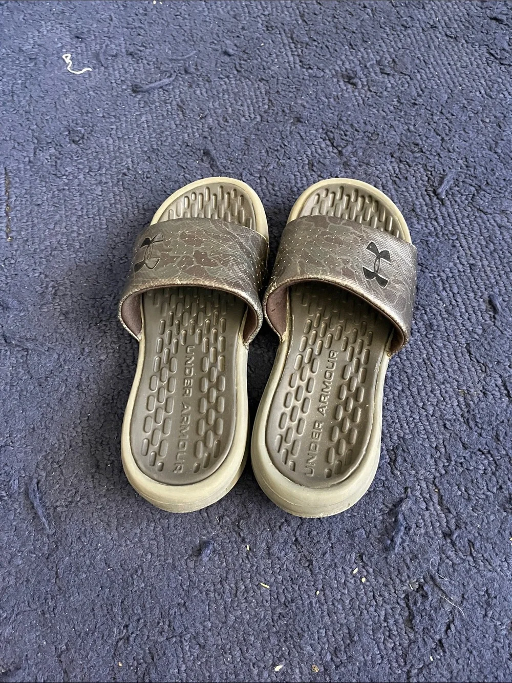 Under Armour Kids' Brown/Tan Slide Sandals